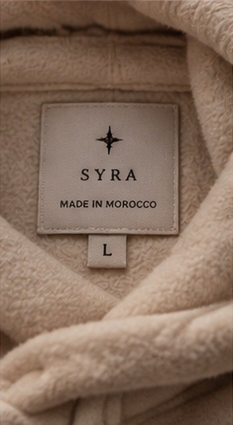 Hoodie MUSTAHIL Crème, étiquette