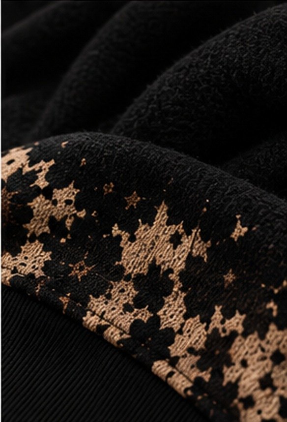 Hoodie MUSTAHIL Noir, finition du bas